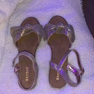 Gold bow tie sandals